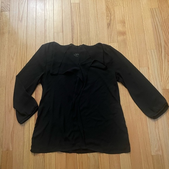 LOFT Black Long Sleeve Blouse Size Large - Picture 1 of 6